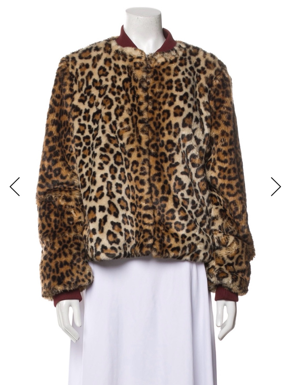 Ganni Ferris Leopard-Print Faux Fur Bomber Jacket